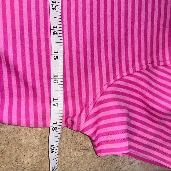 Footjoy shirt - pink striped short sleeve polo with TPC Sawgrass patch - Picture 9 of 10